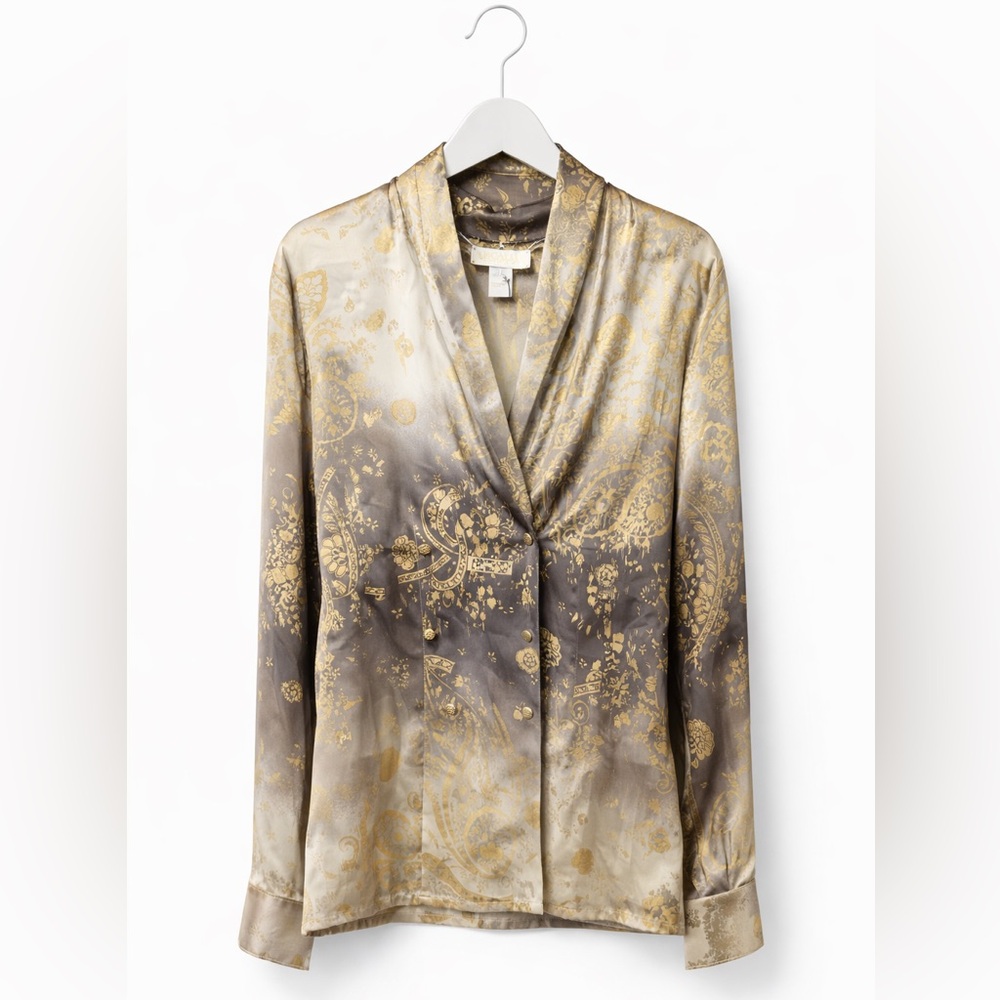 Escada Gold and Gray Blouse